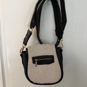 White and Black Sherpa Purse